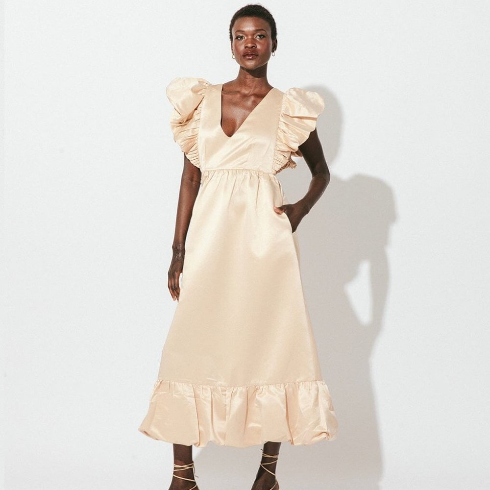 Odessa Midi Dress / Pale Champagne